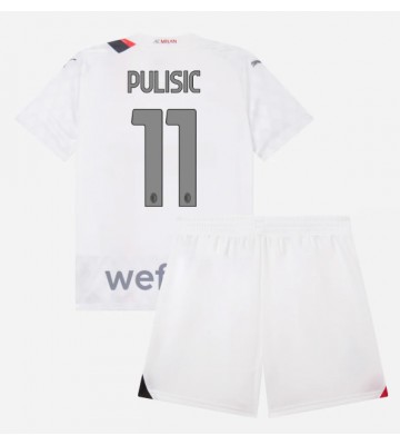 AC Milan Christian Pulisic #11 Borta Kläder Barn 2023-24 Kortärmad (+ Korta byxor)
